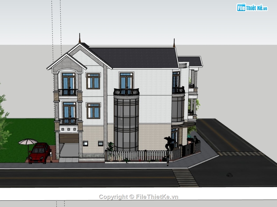 nhà phố,su nhà phố,sketchup nhà phố,su nhà phố 4 tầng